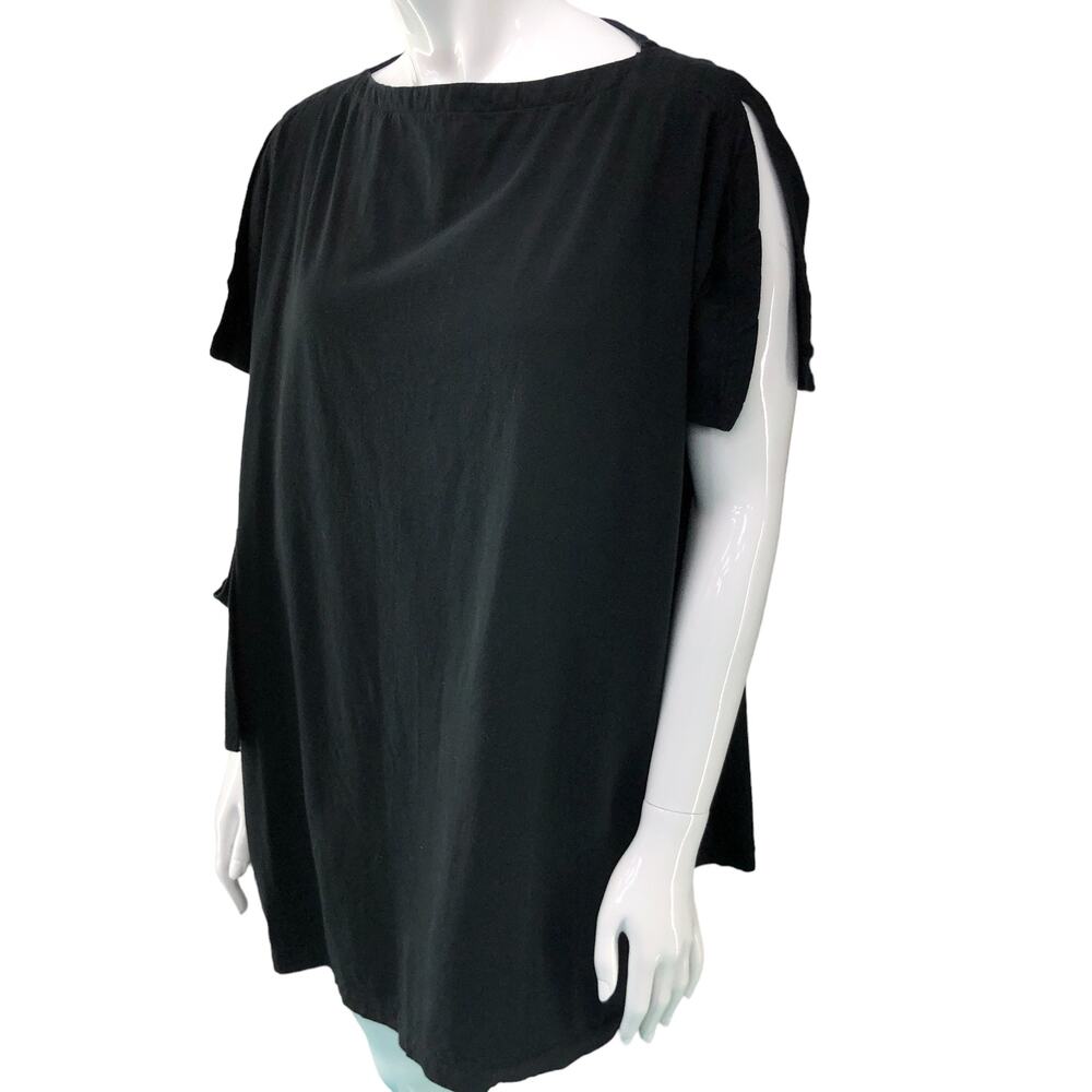 Kin Studio Size S Lagenlook Tunic Split Sleeve Organic Cotton Linen Fair Trade